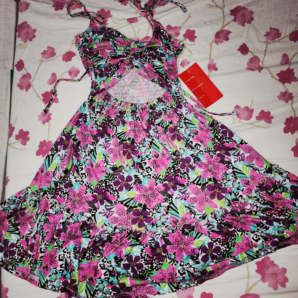 Hot Kiss Multicolor Floral Dress - Picture 4 of 4